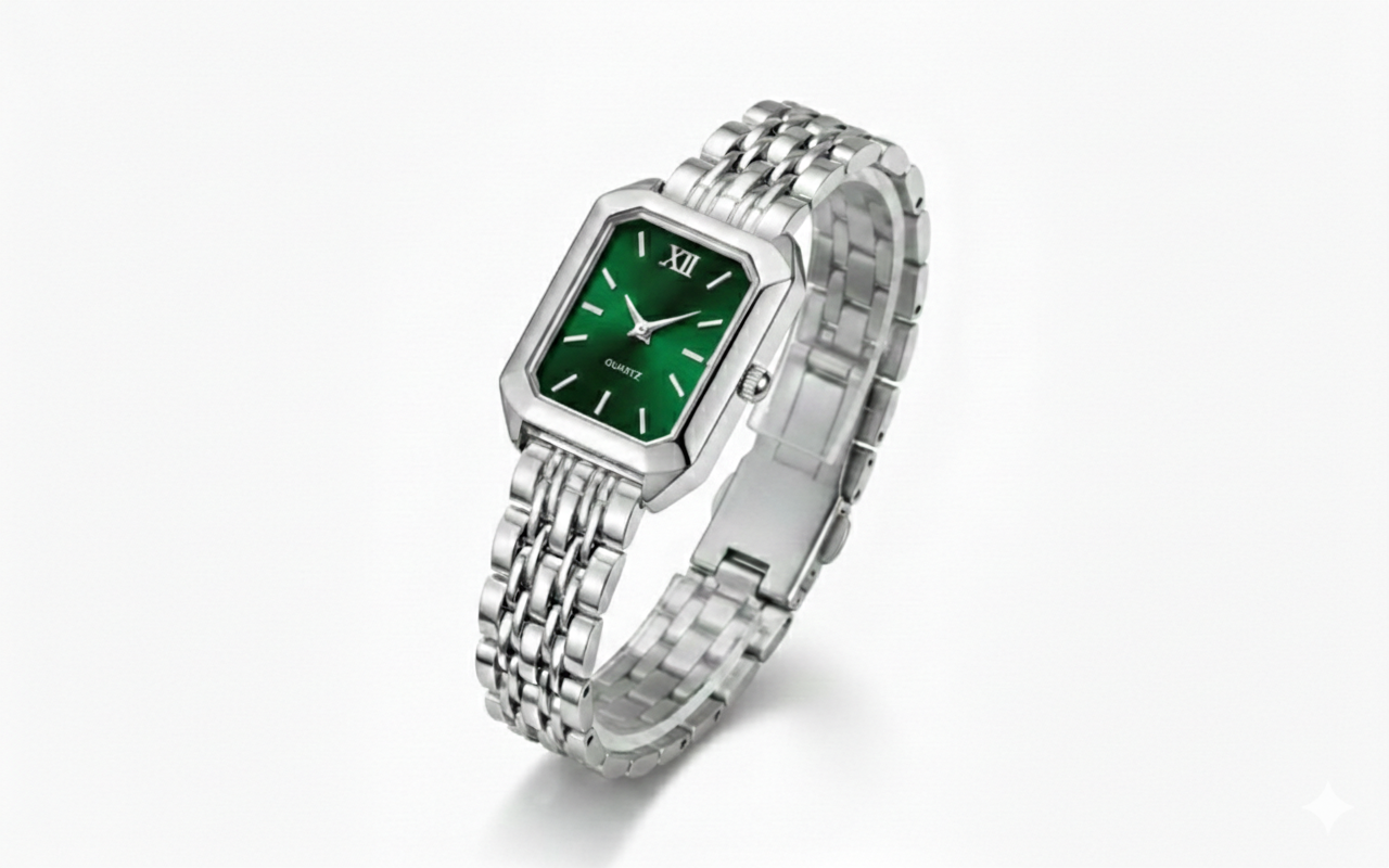 Montre Héritage Vert Argent