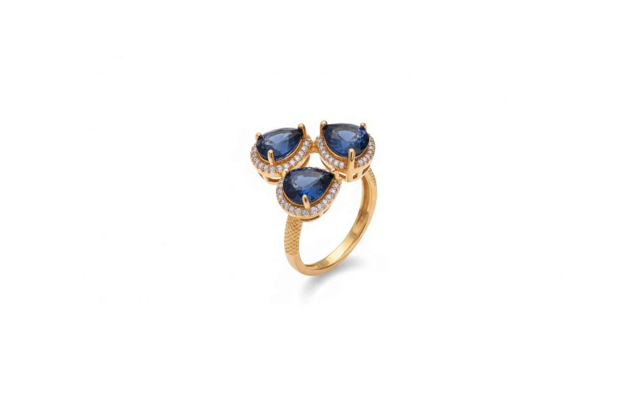 Bague triple éclat Saphir