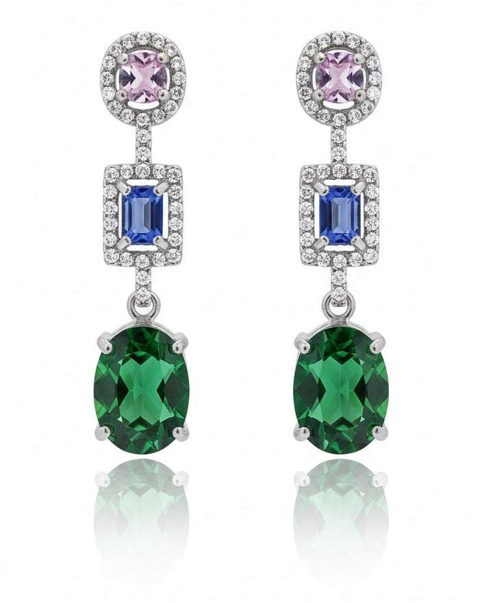 Boucles d'oreilles Triple Gemmes
