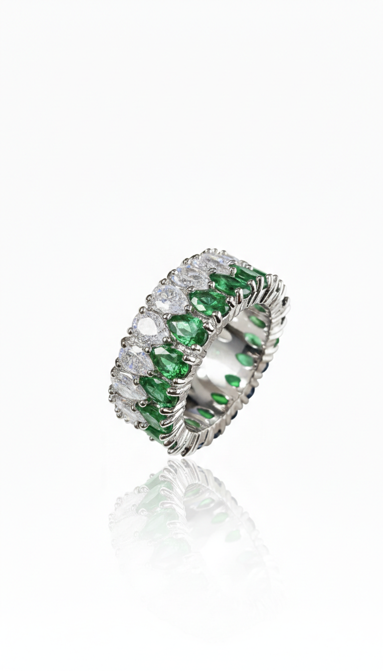 Bague Halo Vert Mixt