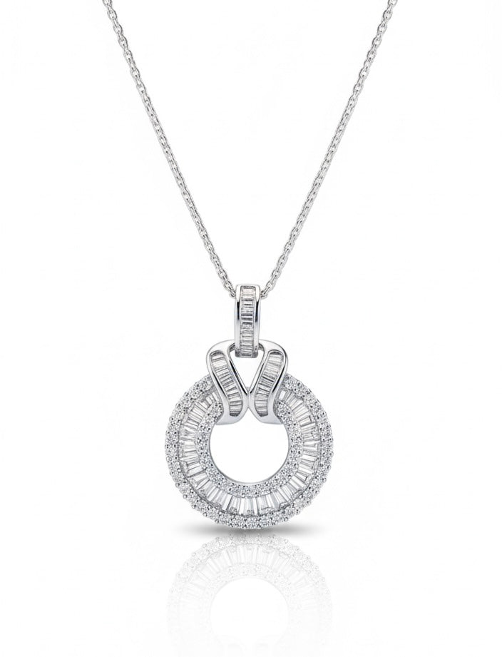 Collier Halo Lune Diamant