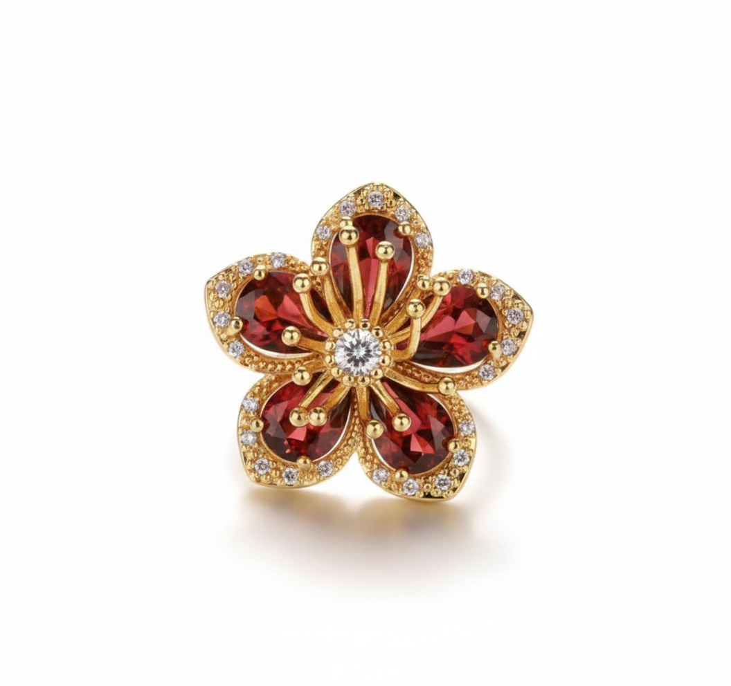 Bague Fleur d'Éclat Grenat