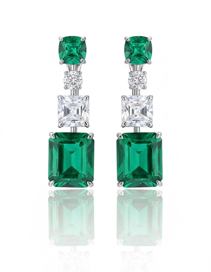 Boucles d'oreilles Quartz Émeraude